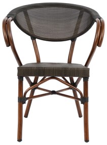 Πολυθρόνα Αλουμινίου Clay Bamboo Look Καφέ Με Textline 60,5x59x81 cm