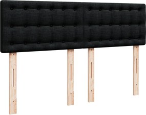 vidaXL Κρεβάτι Boxspring με Στρώμα Μαύρο 140x190 εκ. Υφασμάτινο