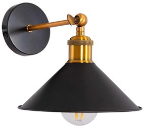 WALL SCONCE RESTON2  METAL BASE &amp; CAP-ALUMINUM BULB SOCKET 21x21x32Hcm.