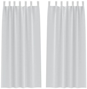 vidaXL Κουρτίνες με κουρτίνες 2 pcs Ανοιχτό Γκρι Πολυεστέρας