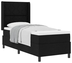 vidaXL Κρεβάτι με ελατήρια με στρώμα Μαύρο 80 x 200 cm ύφασμα