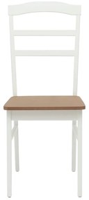 vidaXL Καρέκλα τραπεζαρίας 2 pcs Λευκό και Φυσικό Στερεό Ξύλο Ραβέντι
