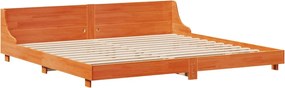 vidaXL Σκελετός Κρεβ. Χωρίς Στρώμα Καφέ Κεριού 200x200 εκ Μασίφ Πεύκο