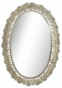 Τοίχο καθρέφτη DKD Home Decor Σαμπάνια Φύλλο φυτού 69 x 3,5 x 98,5 cm