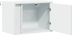 vidaXL Κομοδίνα Επιτοίχια με Φώτα LED 2 τεμ. Λευκά