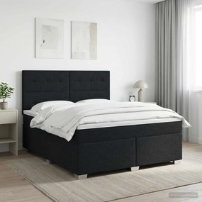 vidaXL Κρεβάτι box spring με στρώμα Μαύρο 160 x 200 cm Ύφασμα