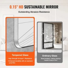 VEVOR Square Wall Mounted Mirror 22&quot; x 30&quot; Mirror with Aluminium Alloy Frame