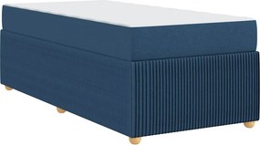 vidaXL Σκελετός Κρεβατιού με στρώμα Μπλε 100 x 200 cm ύφασμα