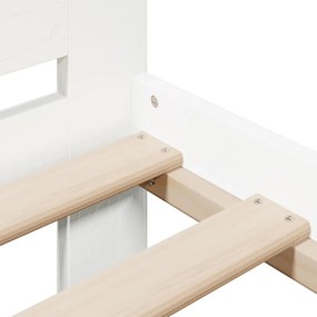 vidaXL Σκελετός Κρεβ. Χωρίς Στρώμα Λευκό 135x190 εκ Μασίφ Πεύκο