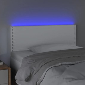 vidaXL Κεφαλάρι Κρεβατιού LED Λευκό 90x5x78/88 εκ. από Συνθετικό Δέρμα