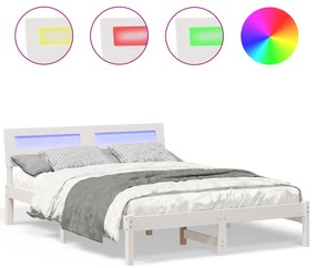 vidaXL Σκελετός Κρεβατιού Λευκό 140 x 190 cm Συμπαγές ξύλο πεύκου