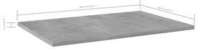 Ράφια Βιβλιοθήκης 4 τεμ. Γκρι Σκυροδ. 60x40x1,5 εκ. Επεξ. Ξύλο - Γκρι
