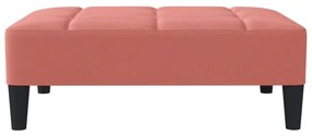 Υποπόδιο Ροζ 78 x 56 x 32 εκ. Βελούδινο - Ροζ