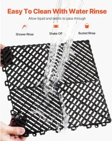 VEVOR Drainage Mat Drainage Floor Tile 12” x 12” Modular Interlocking Mat