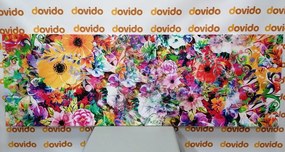 Εικόνα λουλουδιών σε σχέδιο με έντονα χρώματα