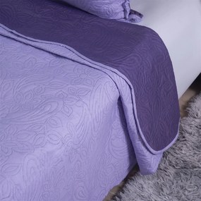 Κουβερλί Υπέρδιπλο (Σετ 220x240) 2 Όψεων Silk Fashion Solid Lila