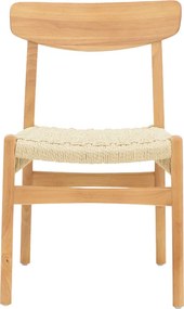 Καρέκλα Eaprine pakoworld φυσικό σχοινί-rubberwood 49x53x77εκ