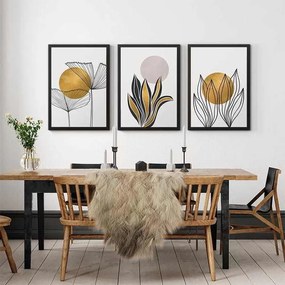 Πίνακας Plants&quot; Megapap 3 τμχ. σε πλαίσιο 35x45x2εκ.&quot;