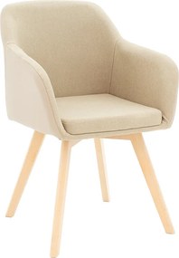 Πολυθρόνα Safira pakoworld PU ύφασμα μπεζ-φυσικό 57x58x84εκ