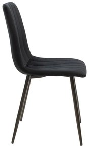 Καρέκλα Τραπεζαρίας Noor σε Μαύρο Βελούδο και Μεταλλικό πόδι 44x53x86εκ. 4αδα 44x53x86 εκ.