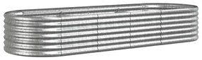Ζαρντινιέρα Ασημί 224x80x36 εκ. Ατσάλι με Ηλεκτρ. Βαφή Πούδρας - Ασήμι