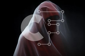 Intra Συλλεκτικό Ξύλινο Παζλ Plywood 4mm - Ghostly Figure σε κόκκινο και λευκό Σε Ξύλινο Κουτί - Διαστάσεις Puzzle: 10x10 cm – 25 κομμάτια