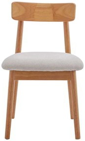 Καρέκλα Tullo pakoworld rubberwood σε φυσική απόχρωση 46x45x78εκ