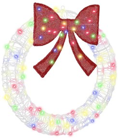 vidaXL Στεφάνι με 60 LED Πολύχρωμο 76 x 76 x 8,5 εκ Ακρυλικό