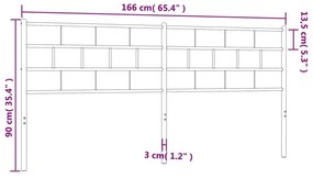 Κεφαλάρι Μαύρο 160 εκ. Μεταλλικό - Μαύρο