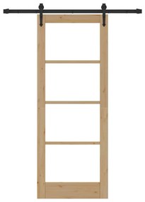 vidaXL Συρόμενη Πόρτα ORKDAL Καφέ 78 x 202 εκ. Ξύλο και μέταλλο