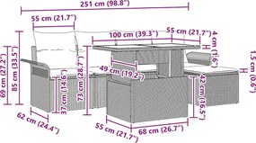 vidaXL Σετ Καναπέ Κήπου 6 τμχ. Μπεζ [Συνθετικό]: Πολυ Ρατάν