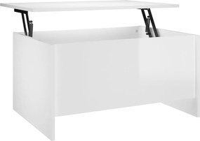 vidaXL Τραπεζάκι Σαλονιού Γυαλ. Λευκό 80x55,5x41,5 εκ. Επεξεργ. Ξύλο