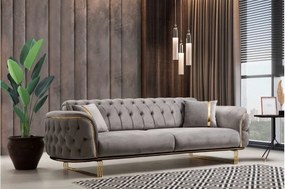 Stewehome Σετ Καναπέδων 3+3+1 Φούξια &amp;amp; Γκρι 225x85x95 cm