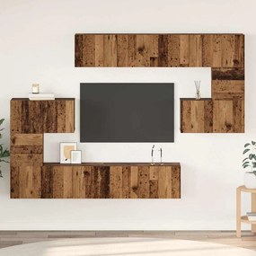vidaXL Σετ επίπλου τηλεόρασης Άλλο 8 pcs Παλαιό ξύλο 80 x 30 x 30 εκ