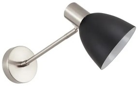 Απλίκα Φωτιστικό Τοίχου 1xE27 Κώνος Adept Homelighting-77-8332-Νίκελ Ματ 77-8332