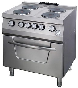 Heavy Duty Stove - 4 Burners - Double Unit - 70cm Deep - with Oven - Electric