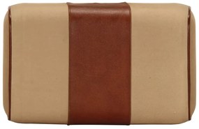 vidaXL Πάγκος Γυμναστικής Bok Καφέ 38 εκ. Γνήσιο Δέρμα &amp; Ξύλο Μάνγκο