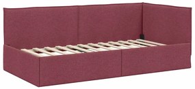 vidaXL Κρεβάτι Γωνίας με κεφαλάρι Μπορντό 90 x 200 cm ύφασμα