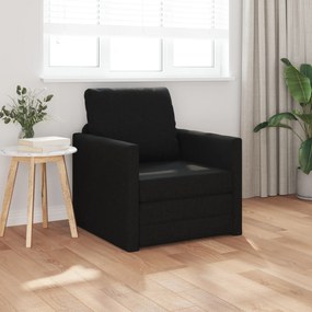 vidaXL Καναπές Δαπέδου 2-σε-1 Μαύρος 74x77x81 εκ. Ύφασμα