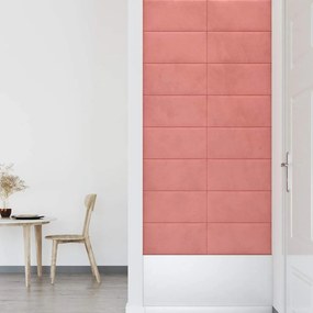 vidaXL Πάνελ Τοίχου 12 τεμ. Ροζ 60x30 εκ. 2,16 μ² Βελούδο