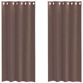 vidaXL Κουρτίνες Voile με ροδέλες 2 τεμάχια Καφέ 140x225 εκ.