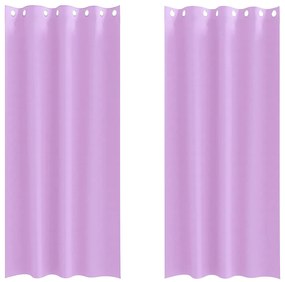 vidaXL Κουρτίνες με κουρτίνες 2 pcs Μοβ Πολυεστέρας