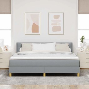vidaXL Box Spring κρεβάτι με στρώμα σε ανοιχτό γκρι, 180 x 200 cm, ύφασμα