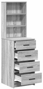 vidaXL Highboard Γκρι sonoma 40 x 41 x 135 εκ. Επεξεργασμένο ξύλο