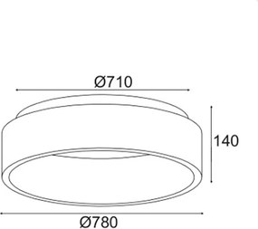Φωτιστικό Πλαφονιέρα LED Aca Apollo BR81LEDC78BK Black
