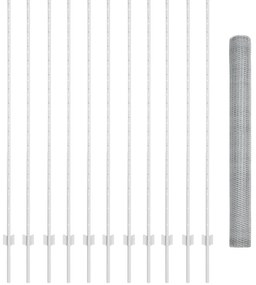 vidaXL Πόρτες Φράχτη 22 τμχ U-Channel 160 cm Γαλβανισμένο Ατσάλι