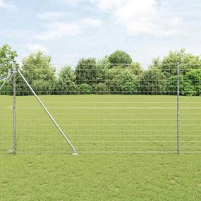 vidaXL Φράχτης με Στήλες. Ασημί 1.5 x 10 m Ατσάλι