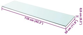 vidaXL Ράφια Πάνελ 2 τεμ. Διάφανα 110 x 30 εκ. Γυάλινα