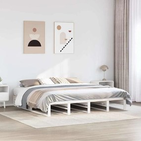 vidaXL Σκελετός Κρεβ. Χωρίς Στρώμα Λευκό 180x200 εκ Μασίφ Πεύκο