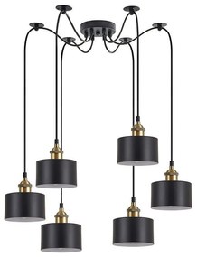 Φωτιστικό Οροφής Adept 77-8761 50x50x300cm 6xE27 60W Black-Gold Homelighting